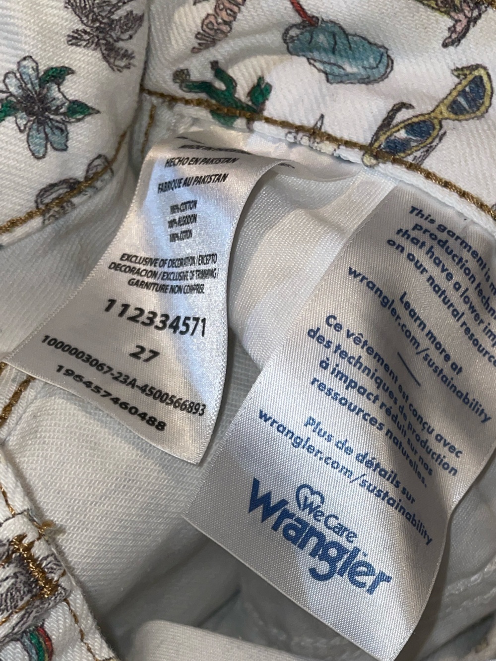 Wrangler X Free People Donna denim short in all over whimsy print western NWOT - Picture 7 of 7